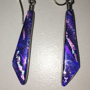 Glass art earrings